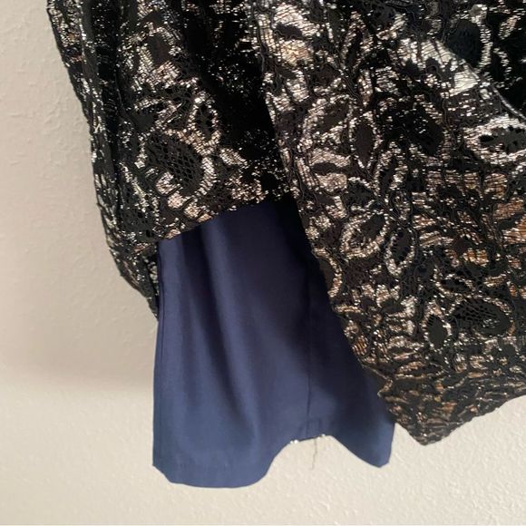 Erin Fetherston Black Lace Silver Sheath Mini Dress - Picture 7 of 8